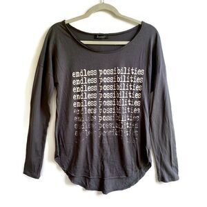 Signorelli Endless Possibilities Long Sleeve Graphic Tee Gray White S